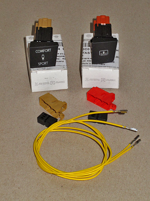 Taster, Kontaktgeh&auml;use und Einzelleitungen