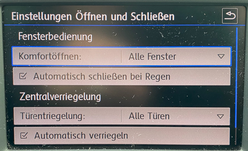 Automatisches Schließen der Fenster bei Regen